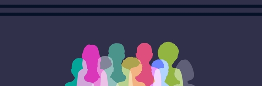 colored silhouettes of people