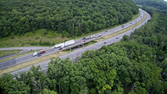 Birdseye view of NYS Thruway